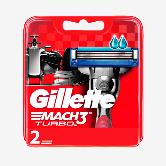 Кассеты для бритвы Gillette mach3 turbo 2 штуки