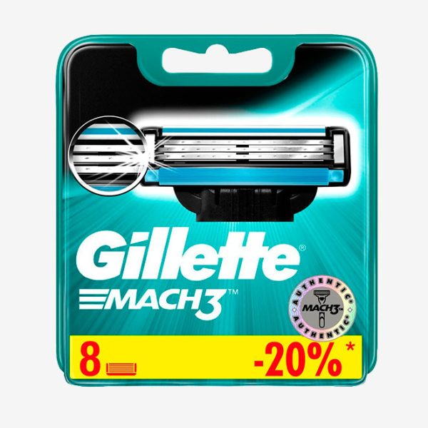 Кассеты для бритвы Gillette Mack3 8 штук