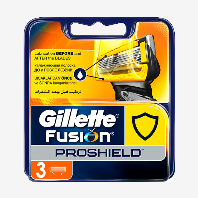 Кассеты для бритвы Gillette fusion proshild 3 штуки в упаковке